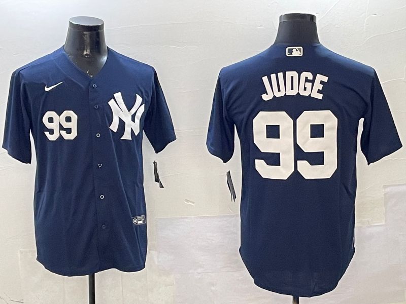 Men New York Yankees #99 Judge Drak Blue Game 2025 Nike MLB Jersey style 7